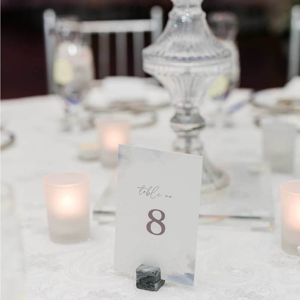Table Number Cards  #1-20 - “minimal brush” from the knot